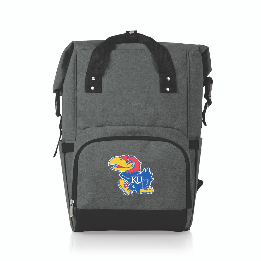 Kansas Jayhawks On The Go Roll-Top Cooler Backpack | Picnic Time | 616-00-105-246-0