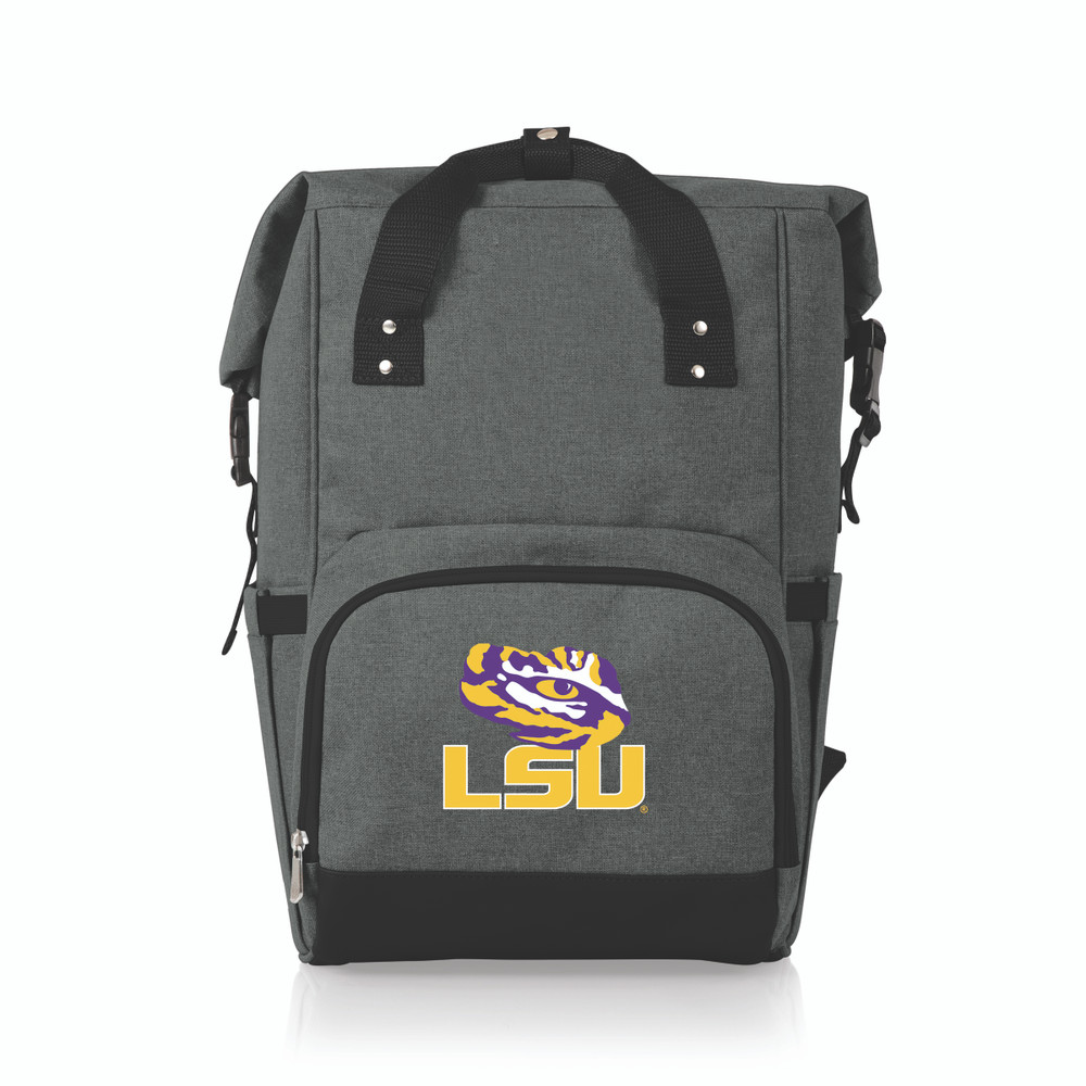 LSU Tigers On The Go Roll-Top Cooler Backpack | Picnic Time | 616-00-105-296-0