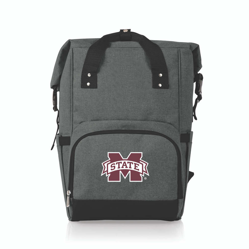 Mississippi State Bulldogs On The Go Roll-Top Cooler Backpack | Picnic Time | 616-00-105-386-0