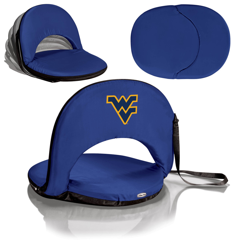 West Virginia Mountaineers Portable Reclining Seat | Picnic Time | 626-00-138-834-0