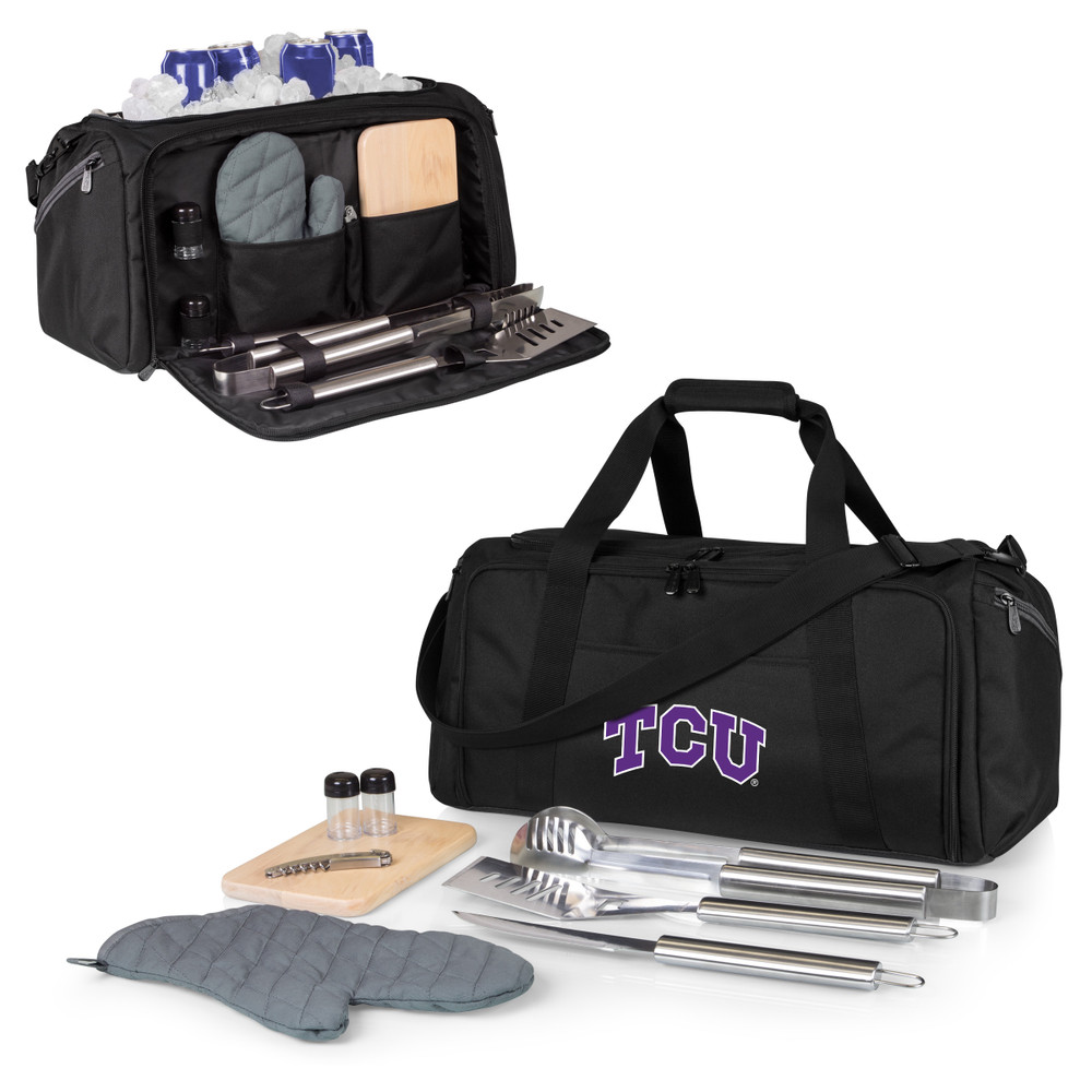 TCU Horned Frogs BBQ Kit Grill Set & Cooler | Picnic Time | 757-06-175-844-0