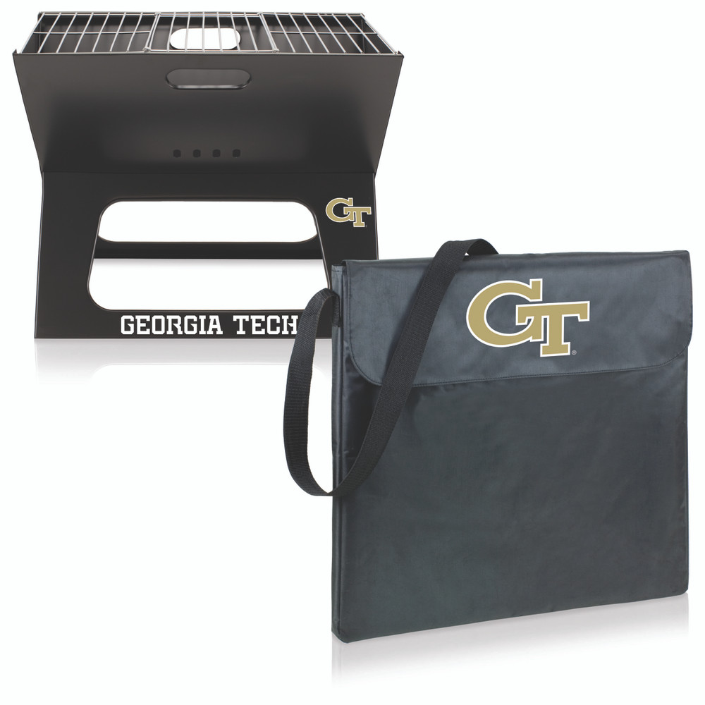 Georgia Tech Yellow Jackets Portable Charcoal BBQ Grill | Picnic Time | 775-00-175-194-0