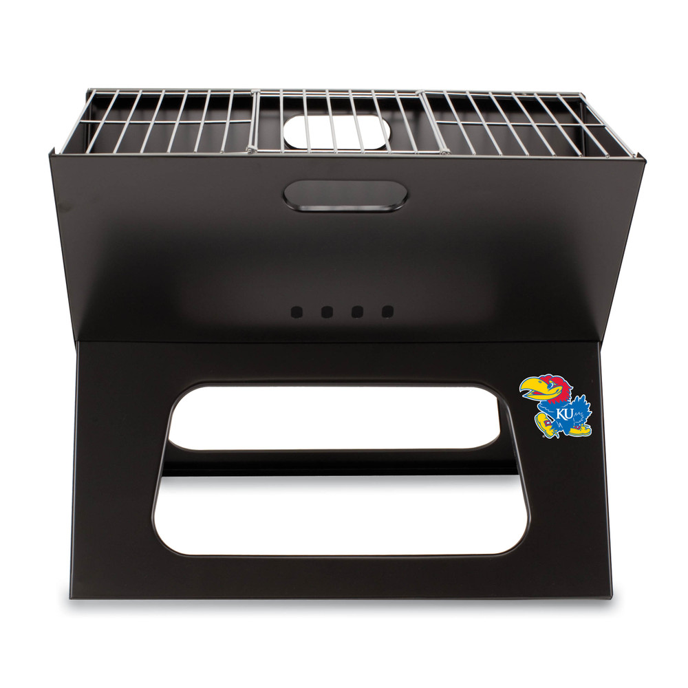 Kansas Jayhawks Portable Charcoal BBQ Grill | Picnic Time | 775-00-175-244-0