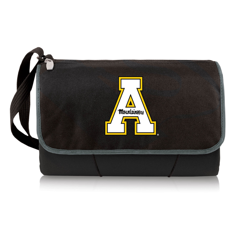 Appalachian State Mountaineers Outdoor Picnic Blanket and Tote - Black | Picnic Time | 820-00-175-794-0