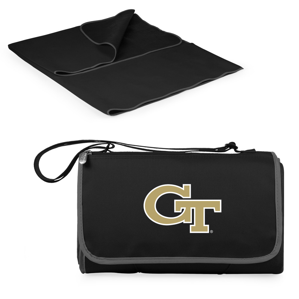 Georgia Tech Yellow Jackets Outdoor Picnic Blanket and Tote - Black | Picnic Time | 820-00-175-194-0