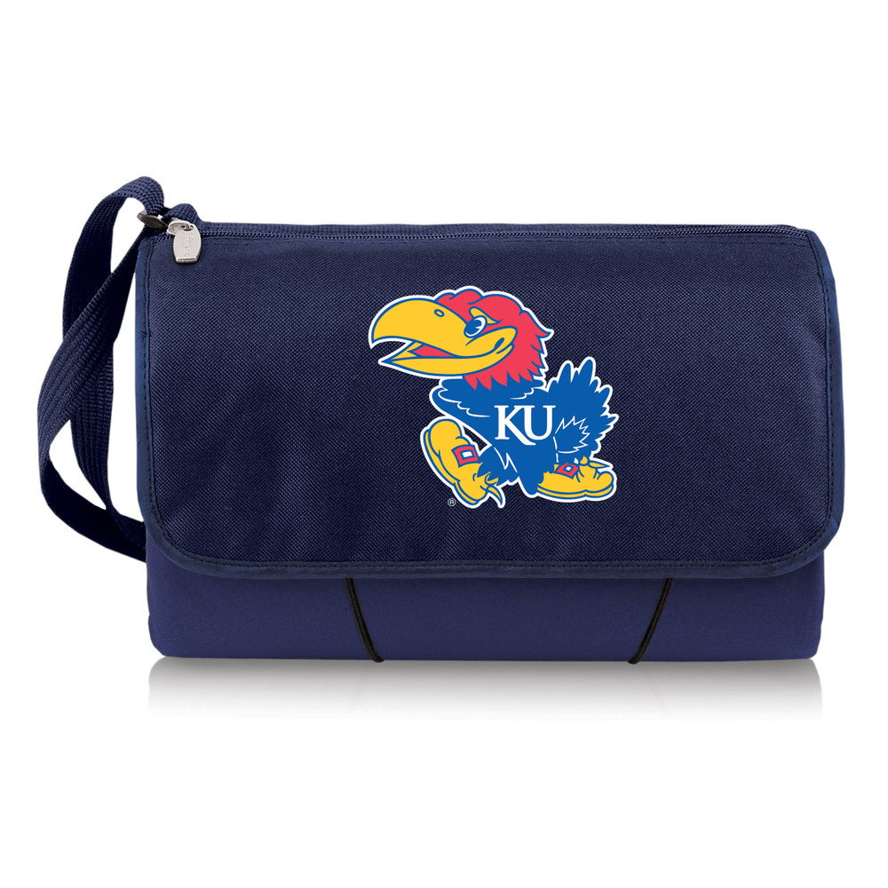 Kansas Jayhawks Outdoor Picnic Blanket and Tote - Blue | Picnic Time | 820-00-138-244-0