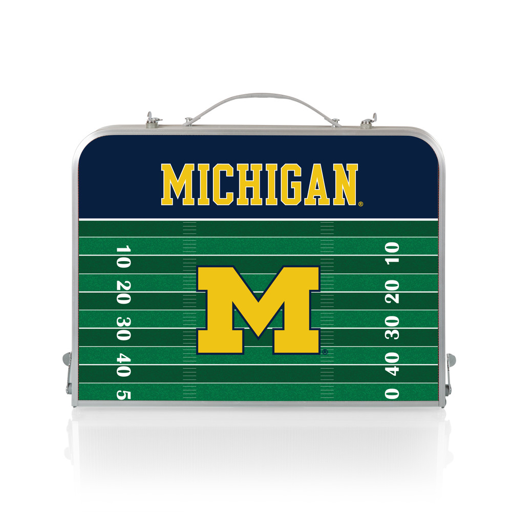 Michigan Wolverines Mini Portable Folding Table | Picnic Time | 843-00-141-344-0