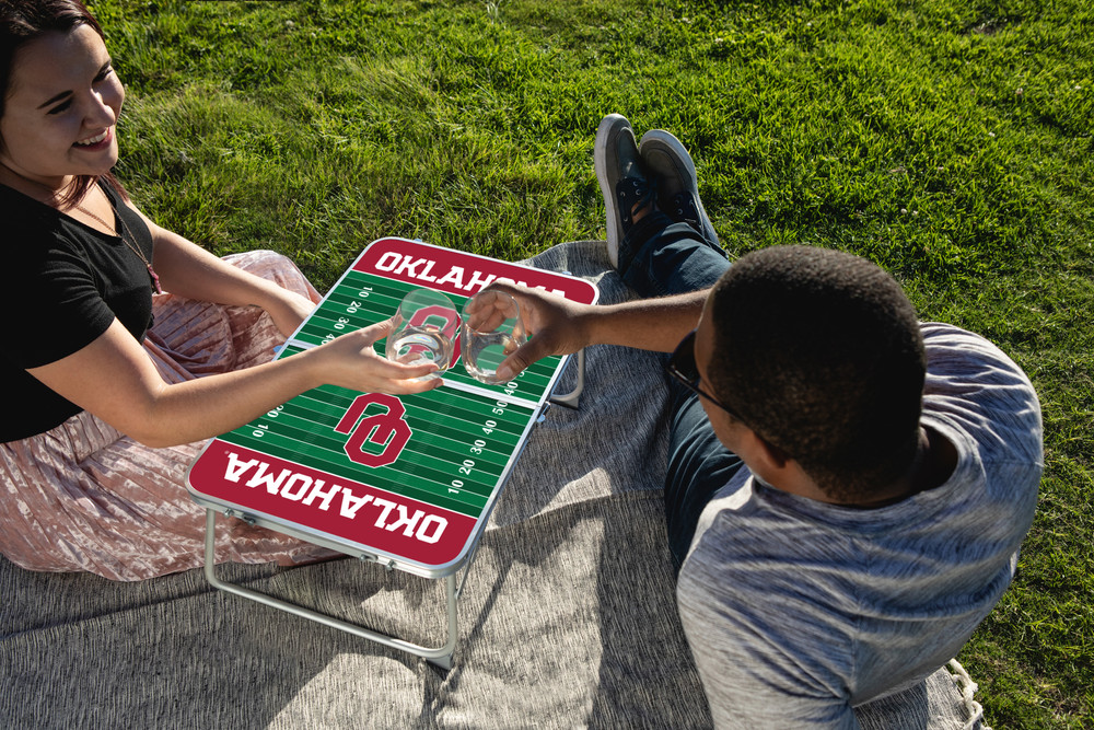 Oklahoma Sooners Mini Portable Folding Table | Picnic Time | 843-00-141-454-0