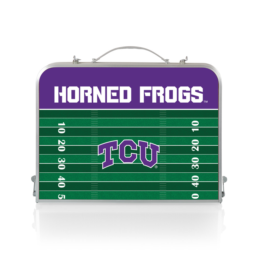 TCU Horned Frogs Mini Portable Folding Table | Picnic Time | 843-00-141-844-0