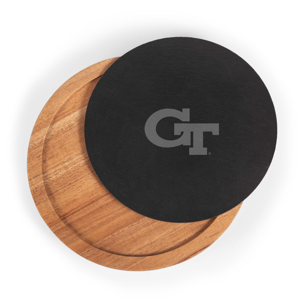 Georgia Tech Yellow Jackets Slate Serving Board with Cheese Tools | Picnic Time | 959-00-512-193-0