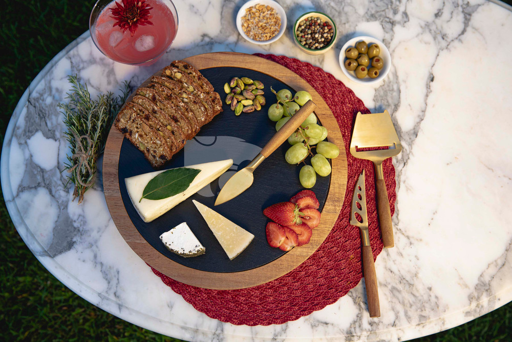 Kansas State Wildcats Slate Serving Board with Cheese Tools | Picnic Time | 959-00-512-253-0