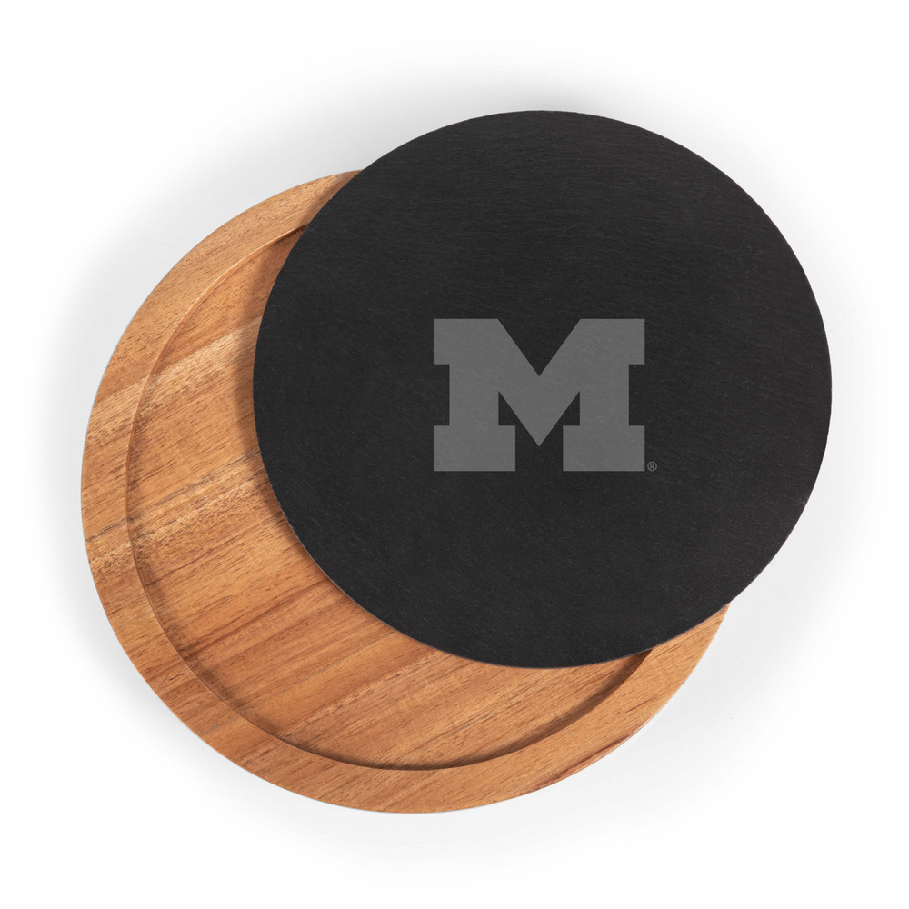 Michigan Wolverines Slate Serving Board with Cheese Tools | Picnic Time | 959-00-512-343-0
