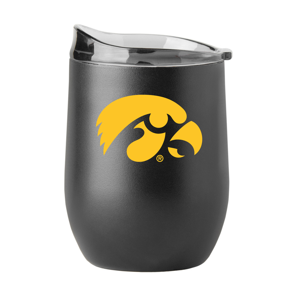 Iowa Hawkeyes 16 oz. Flipside Powder Coat Curved Beverage Tumbler | Logo Brands | LGC155-S16PB-34