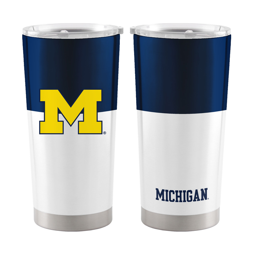 Michigan Wolverines 20 oz. Colorblock Stainless Steel Tumbler| Logo Brands |171-S20T-11