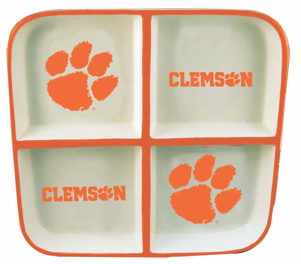 Clemson Tigers 4 Section Square Tray  | Memory Company | COL-CLM-2408