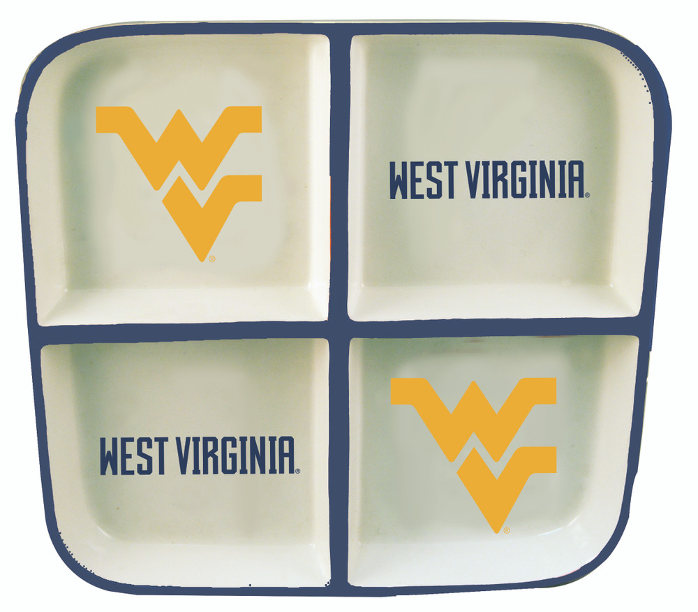 West Virginia Mountaineers 4 Section Square Tray  | Memory Company | COL-WVI-2408