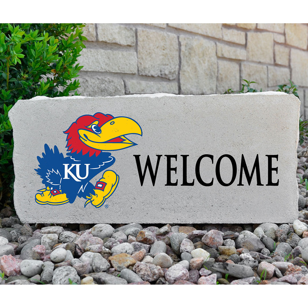 Kansas Jayhawks Decorative Stone  - Welcome - Large | Stoneworx | KU#26