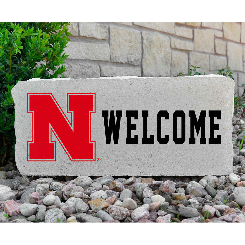 Nebraska Huskers Decorative Stone Welcome - Large | Stoneworx | NEB-20