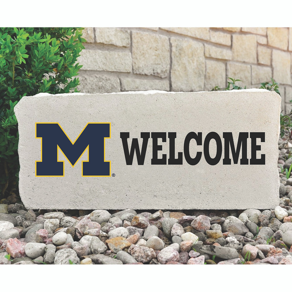 Michigan Wolverines Decorative Stone Welcome - Large | Stoneworx2 | MICH-13