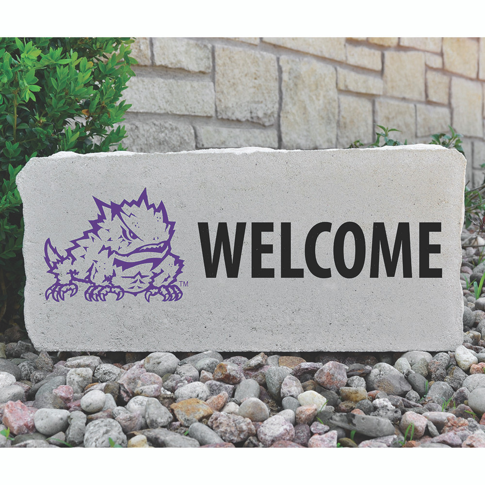 TCU Horned Frogs Decorative Stone Welcome - Large | Stoneworx2 | TCU-11