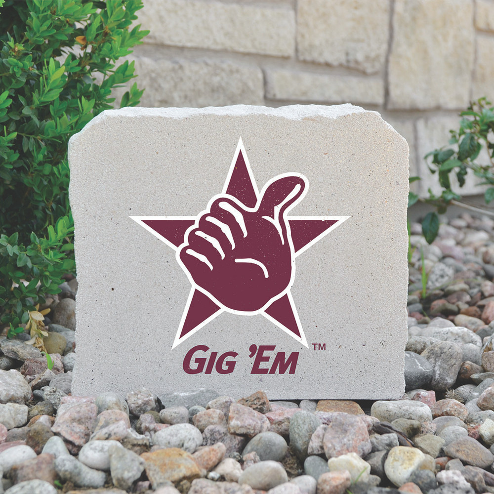 Texas A&M Aggies Decorative Stone Thumbs Up Gig 'Em - 7 | Stoneworx2 | TAM-14