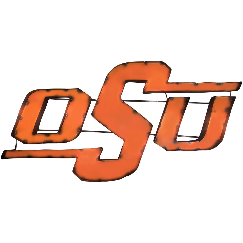 Oklahoma State Recycled Metal Wall Decor OSU | LRT SALES | OSUWD