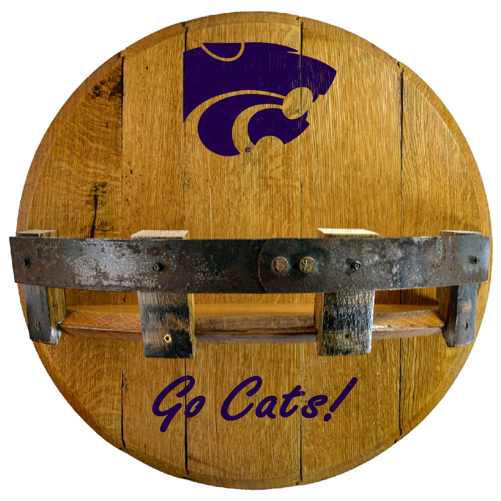 Kansas State Wildcats Oak Barrel Shelf