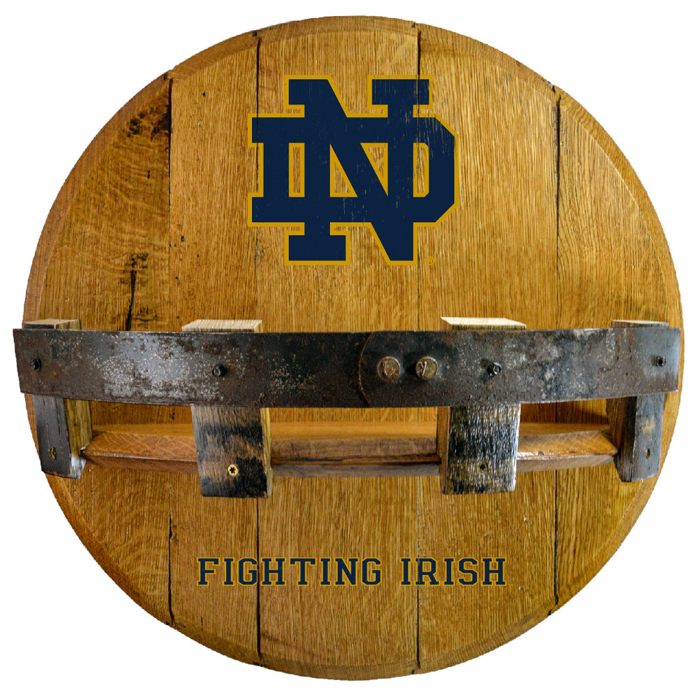 Notre Dame Fighting Irish Oak Barrel Shelf