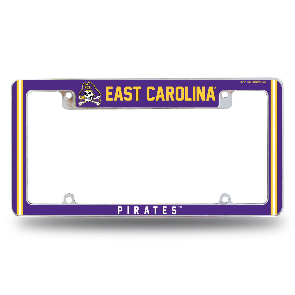 East Carolina Pirates Classic Chrome License Plate Frame | Rico Industries | AFC130610T