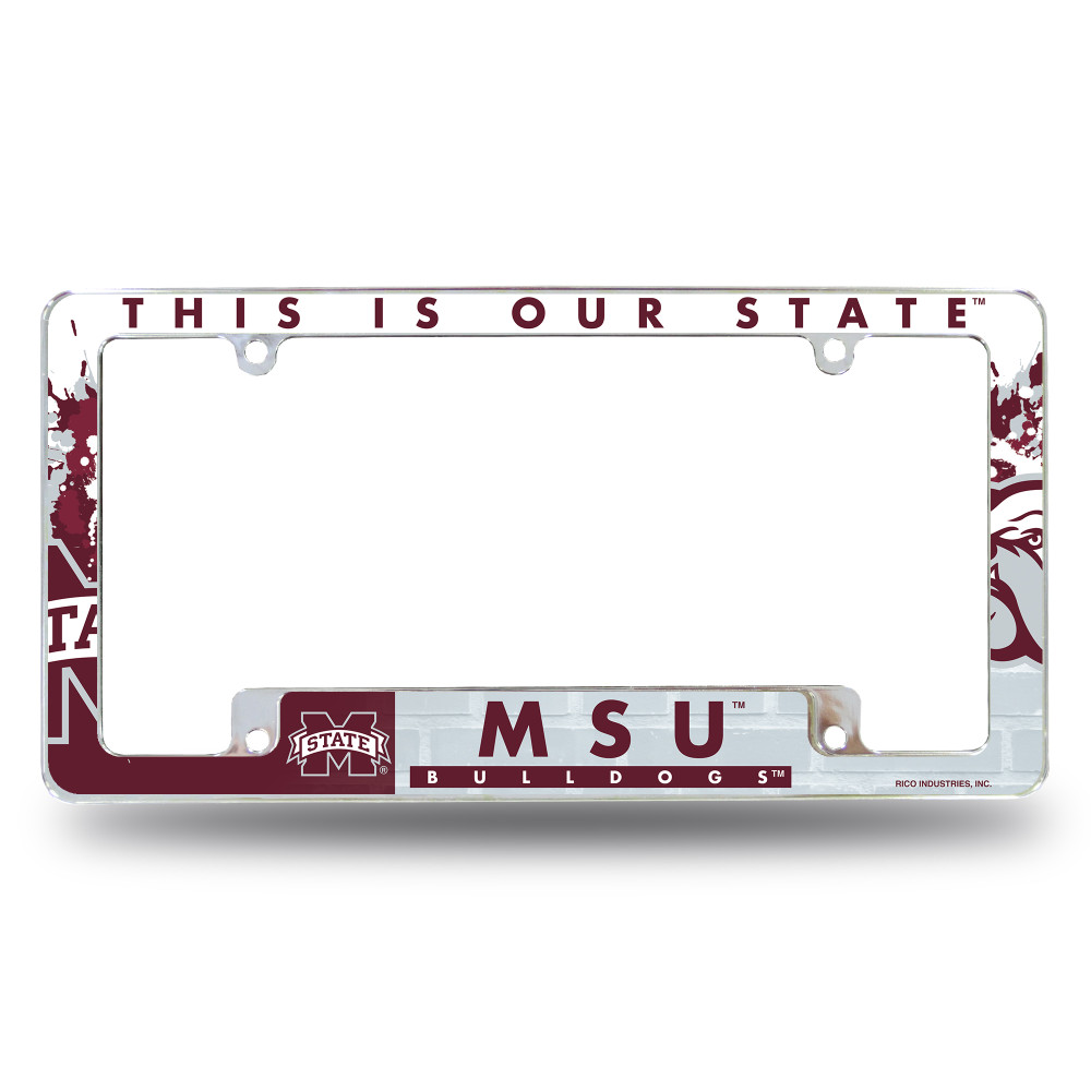 Mississippi State Bulldogs Primary Chrome License Plate Frame | Rico Industries | AFC160102B