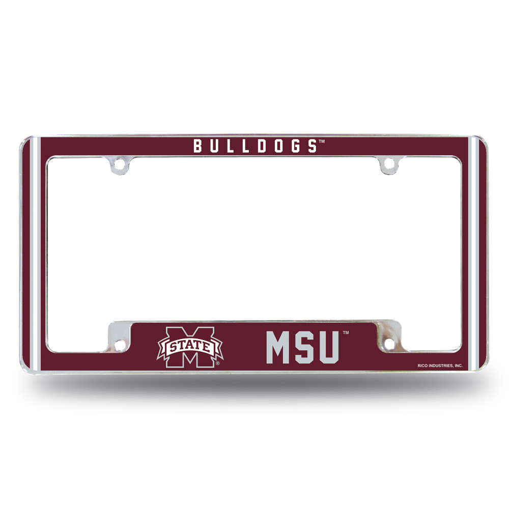 Mississippi State Bulldogs Classic Chrome License Plate Frame | Rico Industries | AFC160110B