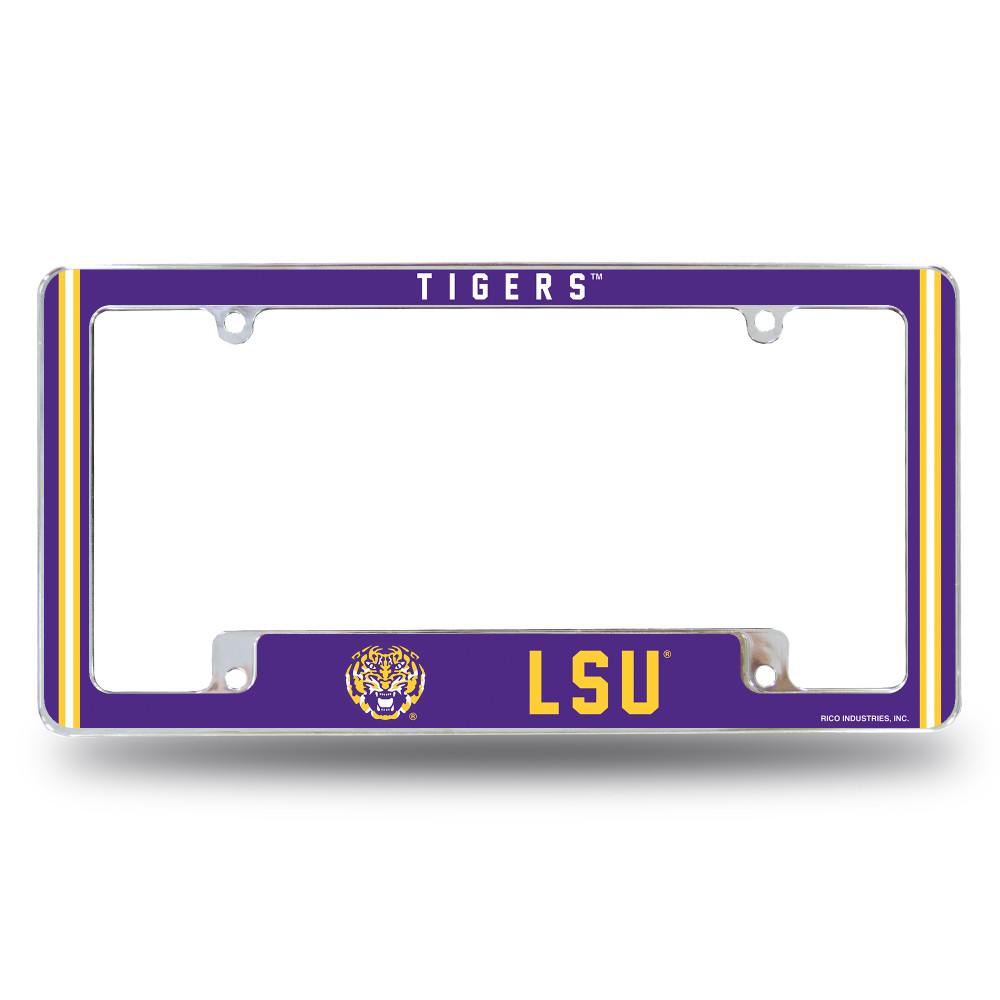 LSU Tigers Classic Chrome License Plate Frame | Rico Industries | AFC170110B