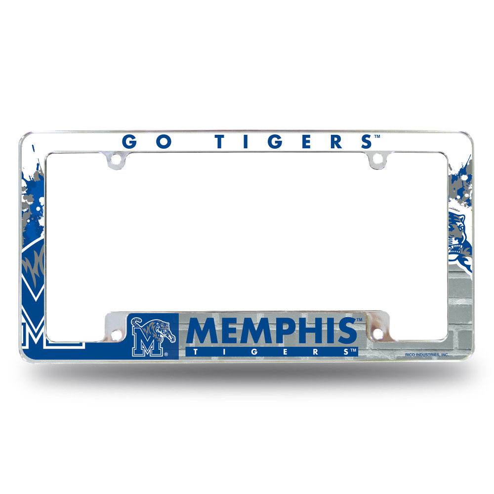 Memphis Tigers Primary Chrome License Plate Frame | Rico Industries | AFC180802B