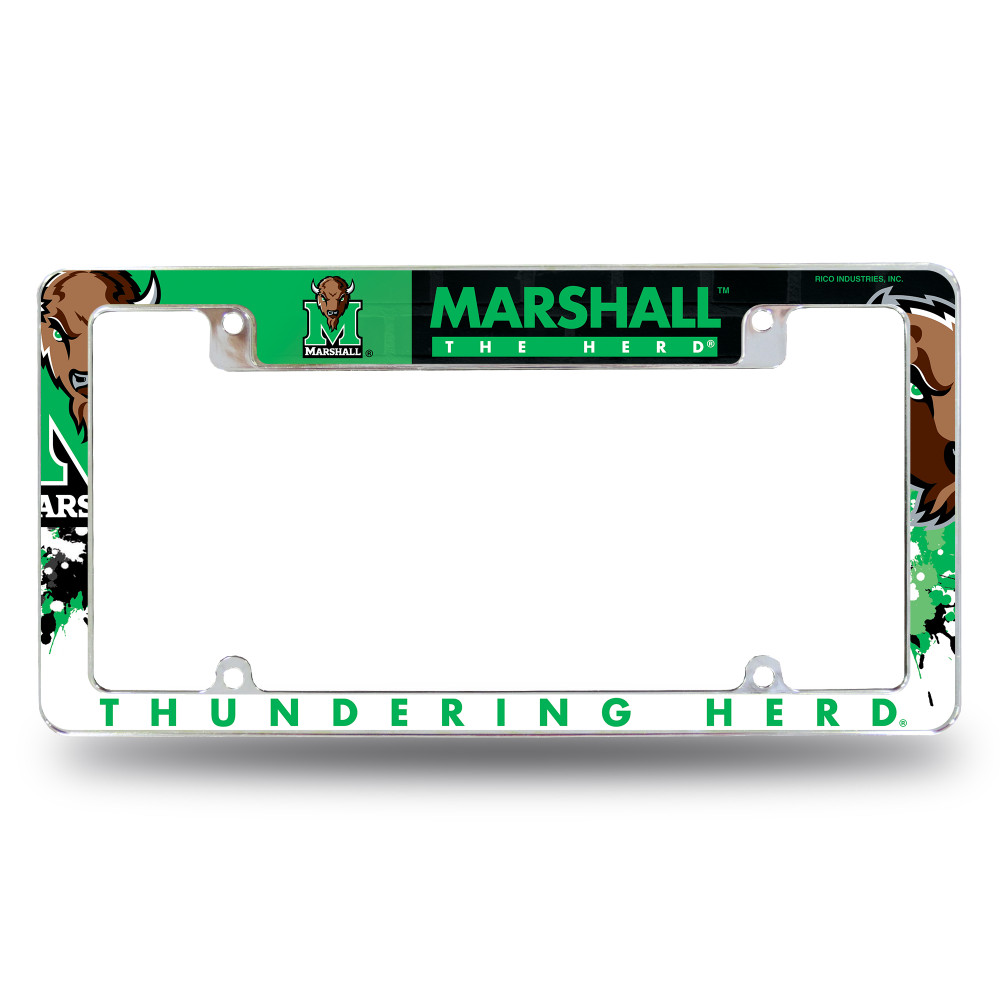 Marshall Thundering Herd Primary Chrome License Plate Frame | Rico Industries | AFC280202T