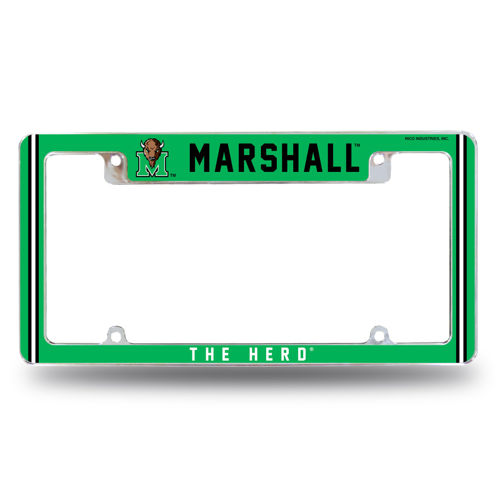 Marshall Thundering Herd Classic Chrome License Plate Frame | Rico Industries | AFC280210T