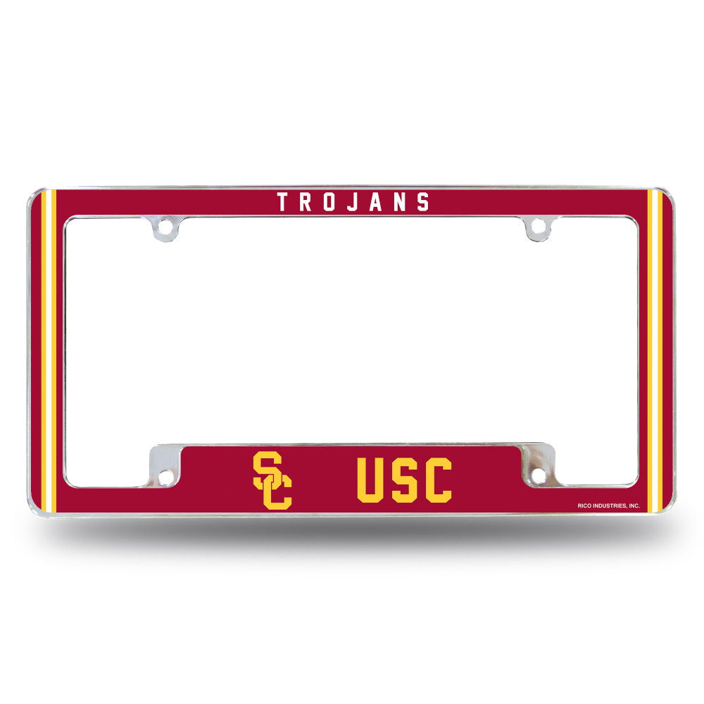 USC Trojans Classic Chrome License Plate Frame | Rico Industries | AFC290110B