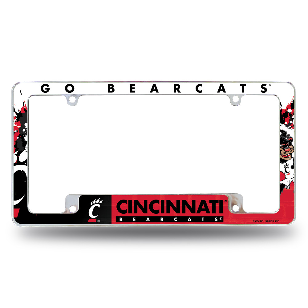 Cincinnati Bearcats Primary Chrome License Plate Frame | Rico Industries | AFC300402B