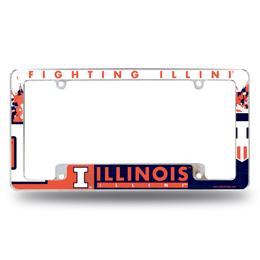 Illinois Fighting Illini Primary Chrome License Plate Frame | Rico Industries | AFC400102B