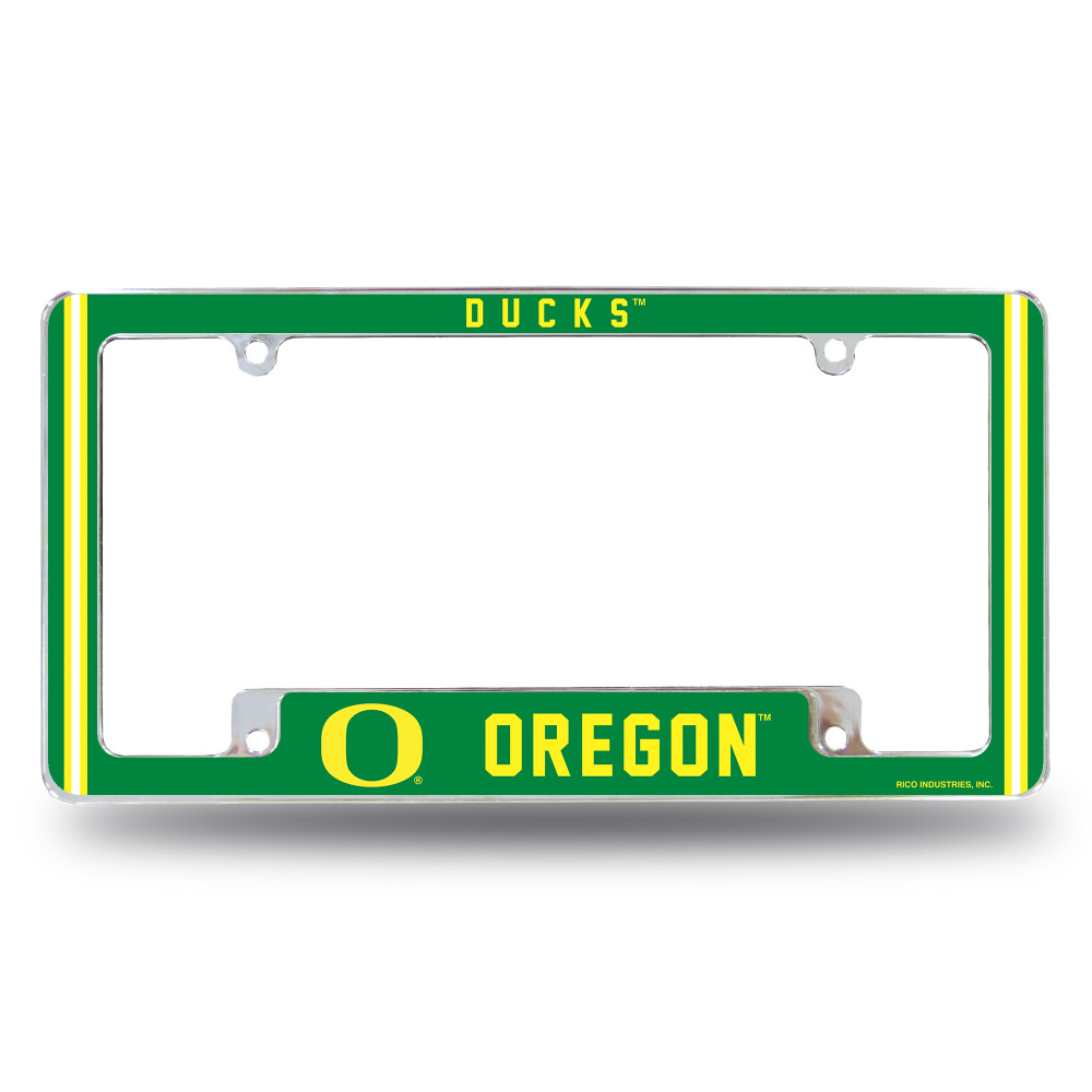 Oregon Ducks Classic Chrome License Plate Frame | Rico Industries | AFC510110B