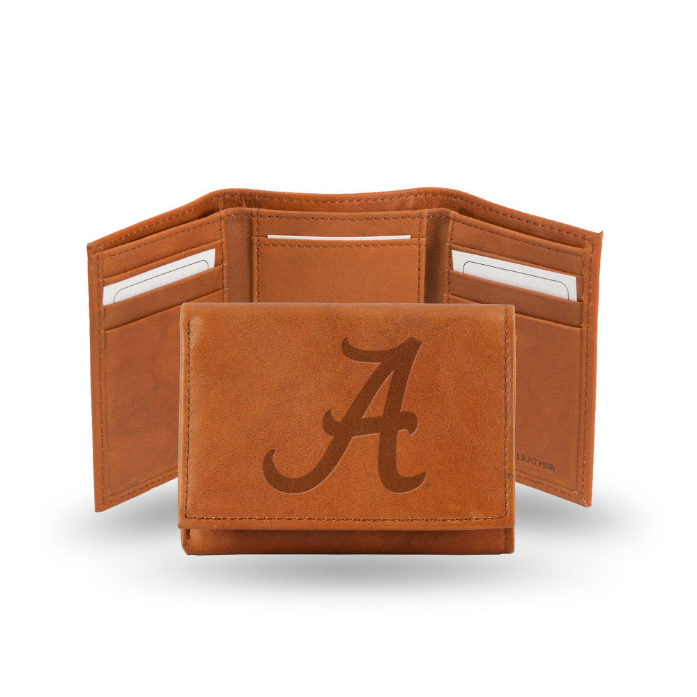 Alabama Crimson Tide Embossed Genuine Leather Tri-Fold Wallet | Rico Industries | STR150102