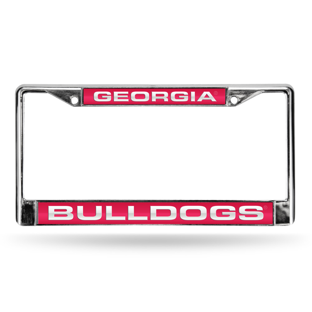 Georgia Bulldogs Red Laser Cut Chrome Frame | Rico Industries | FCL110102
