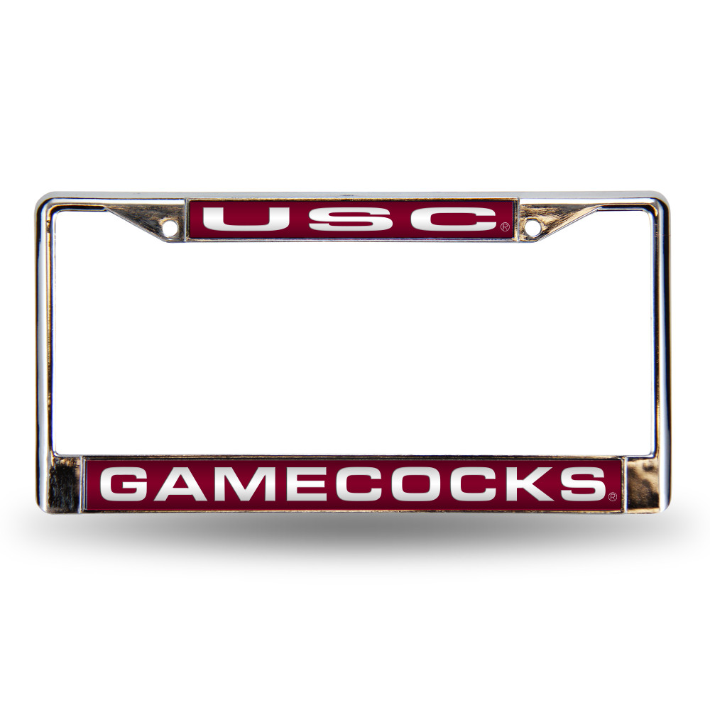 South Carolina Gamecocks Red Laser Cut Chrome Frame | Rico Industries | FCL120101