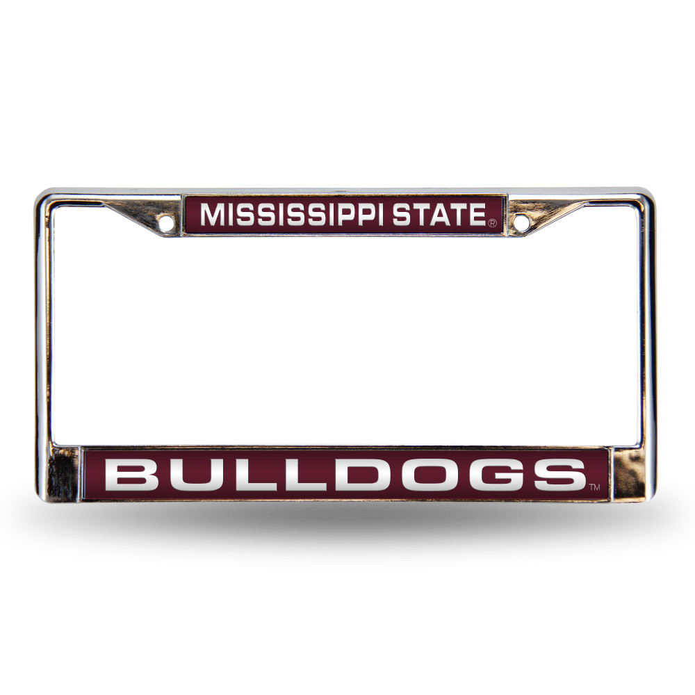 Mississippi State Bulldogs Red Laser Cut Chrome Frame | Rico Industries | FCL160101