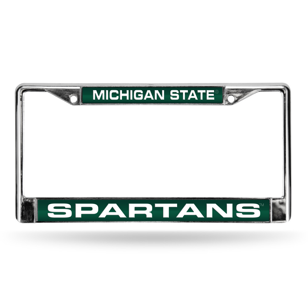 Michigan State Spartans Green Laser Cut Chrome Frame | Rico Industries | FCL220103