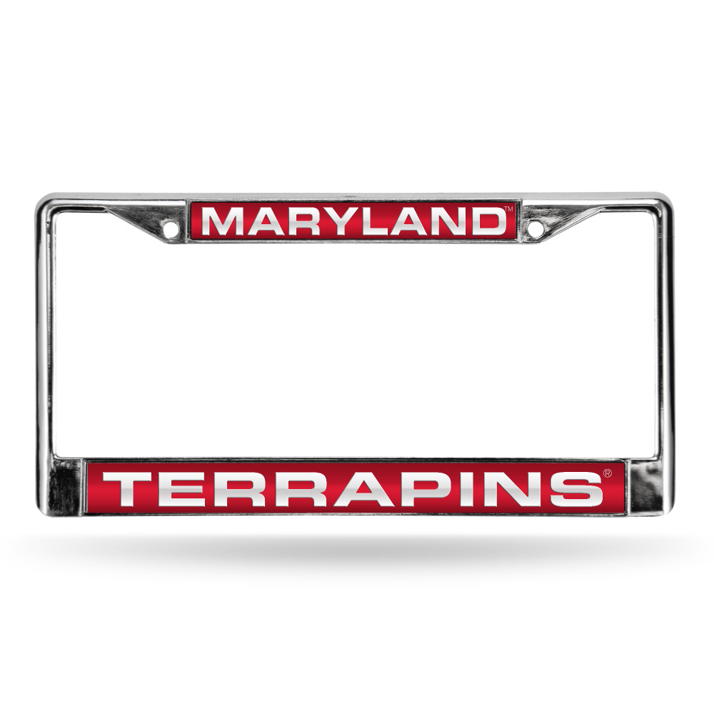 Maryland Terrapins Red Laser Cut Chrome Frame | Rico Industries | FCL320201