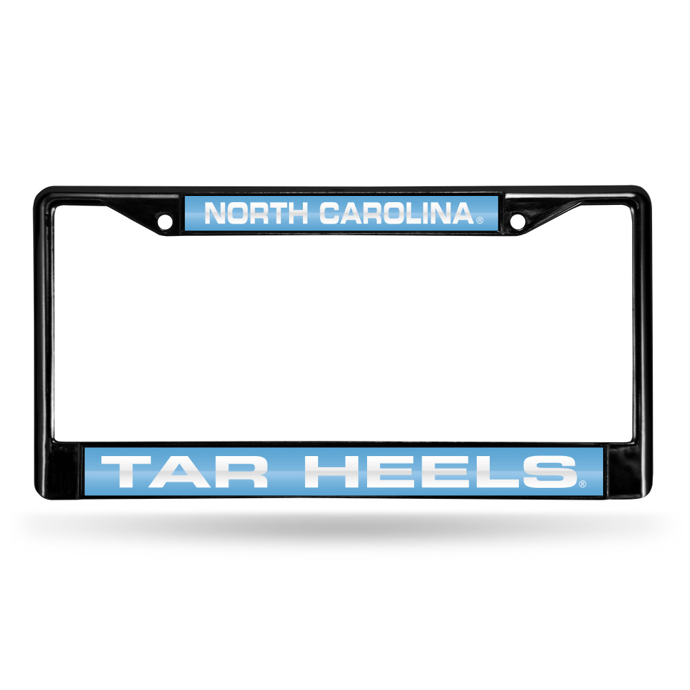 North Carolina Tar Heels Black Laser Cut Chrome Frame | Rico Industries | FCLB130102