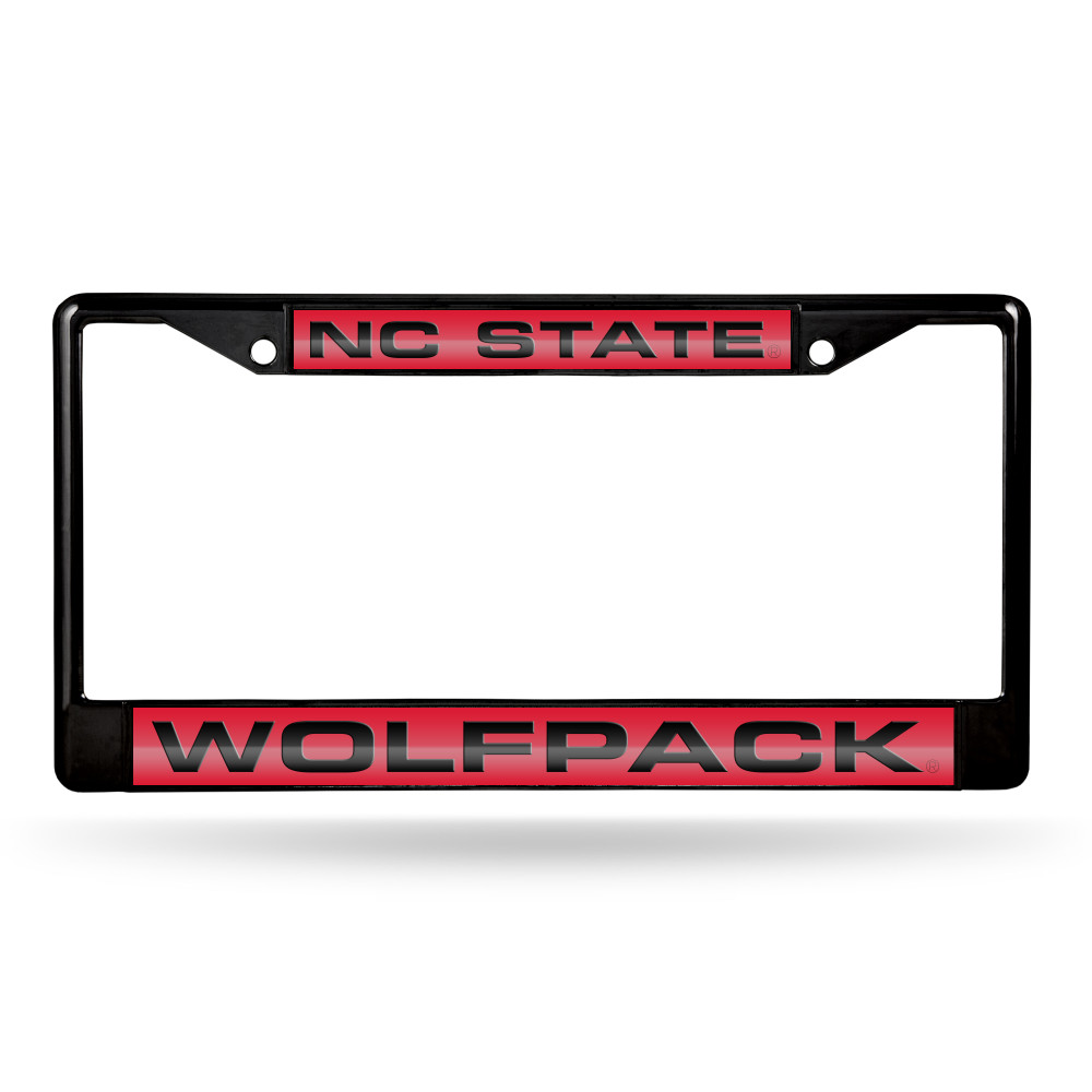 NC State Wolfpack Black Laser Cut Chrome Frame | Rico Industries | FCLB130202