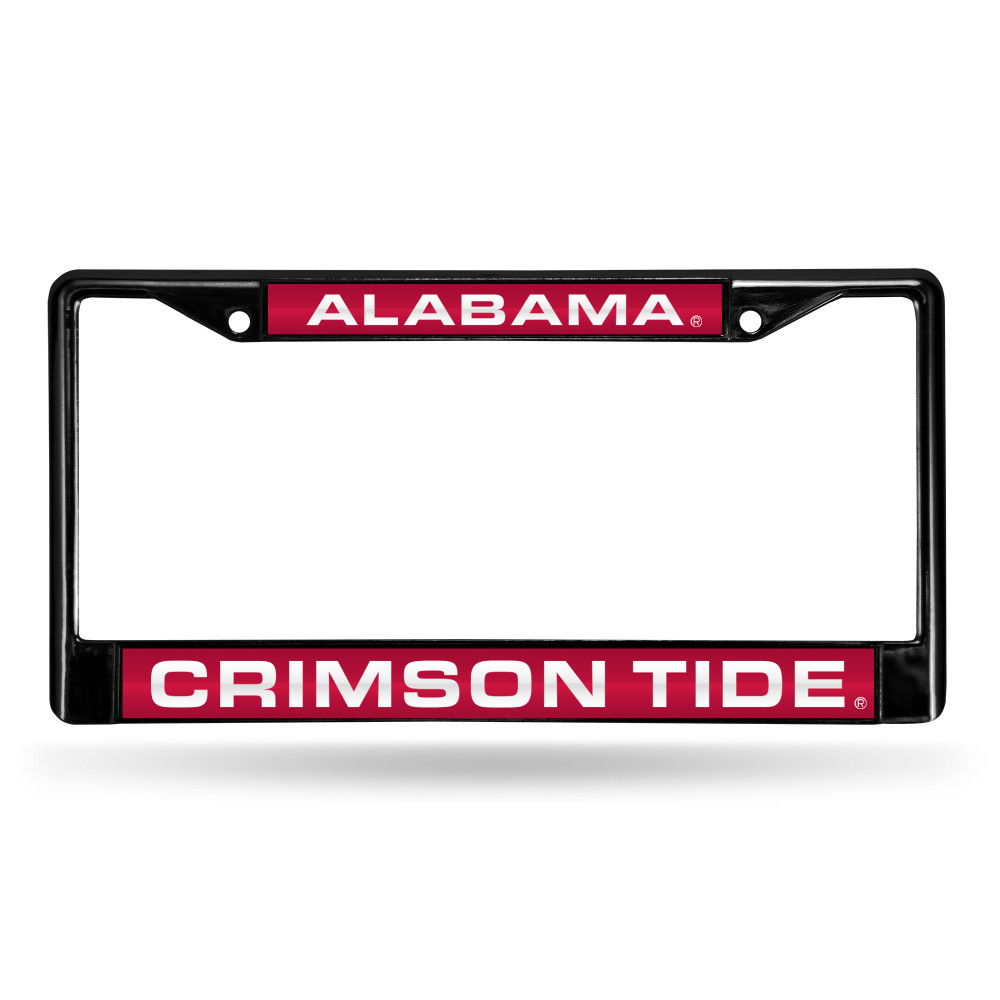 Alabama Crimson Tide Black Laser Cut Chrome Frame | Rico Industries | FCLB150101