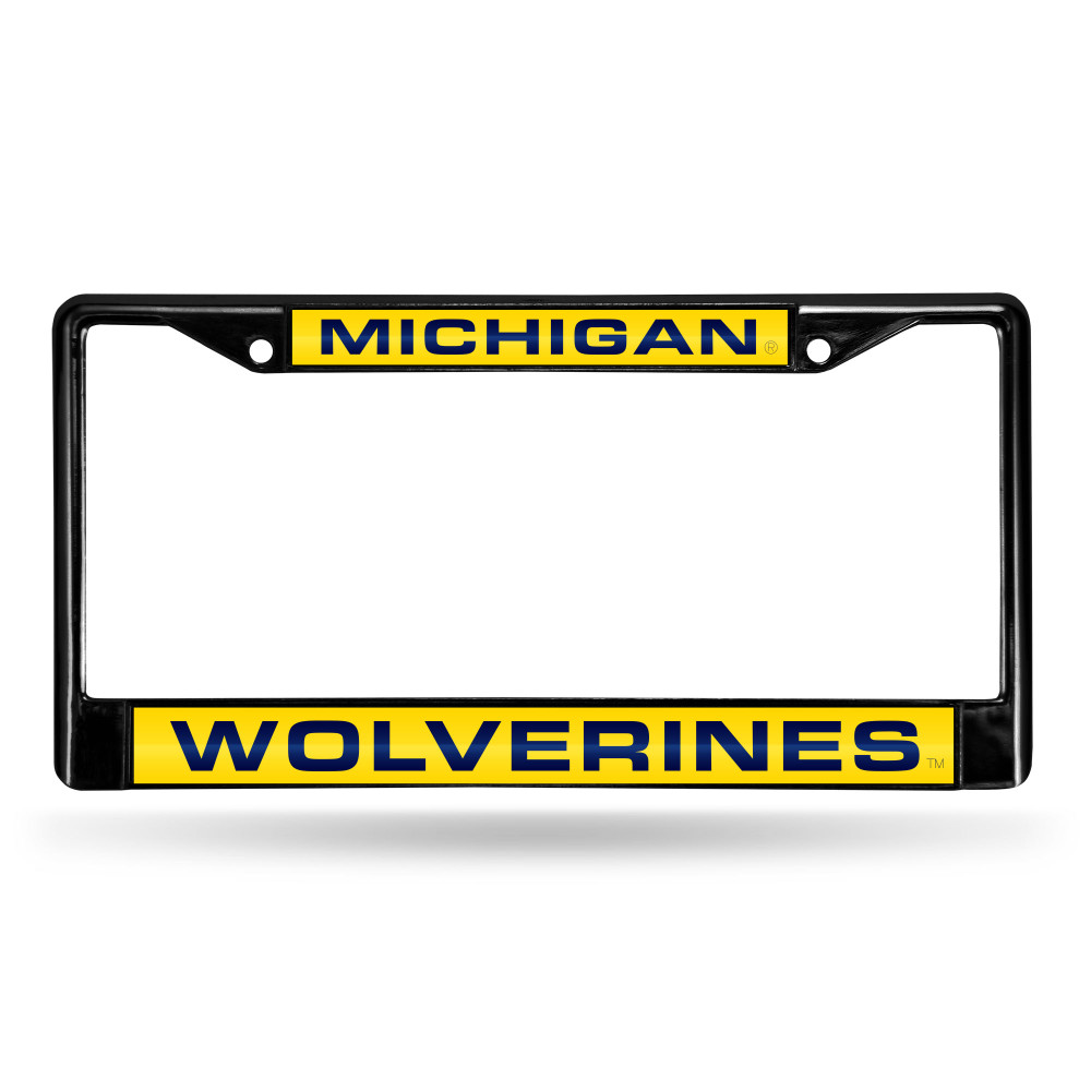 Michigan Wolverines Black Laser Cut Chrome Frame | Rico Industries | FCLB220001