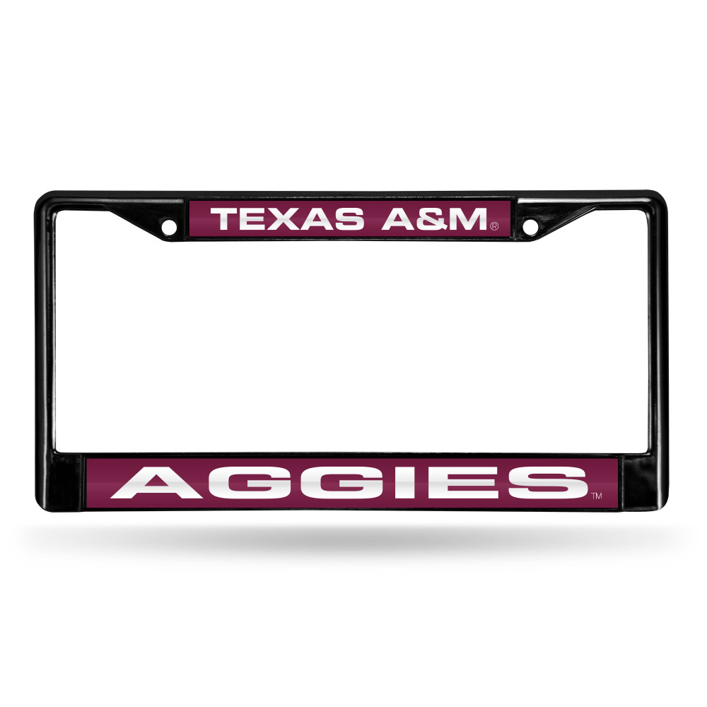 Texas A&M Aggies Black Laser Cut Chrome Frame | Rico Industries | FCLB260201